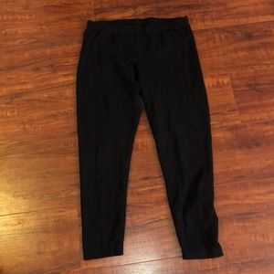 Plain Black Cotton Leggings